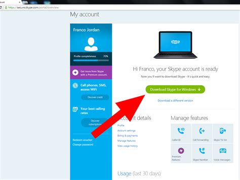 skype accesso account.